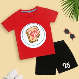 YK Disney Boys Printed Round Neck Pure Cotton T-shirt With Shorts-image-73