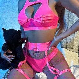 GuSo Shopee Women Pink Nylon Baby Dolls-picture-34