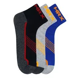 HRX by Hrithik Roshan Men Pack Of 3 Patterned Ankle Length Socks image 2