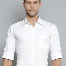 DENNISON Men Smart Slim Fit Solid Spread Collar Formal Shirt-image-53