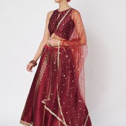 studio rasa Printed Block Print Ready to Wear Lehenga & Blouse With Dupatta image 3