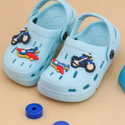 Yellow Bee Boys Airplane & Bike Themed Clogs-12