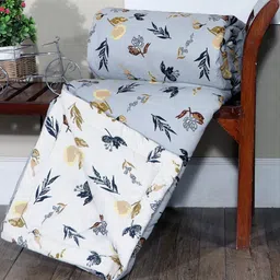 REALDREAM Grey & White Floral AC Room Double Bed Comforter-picture-21