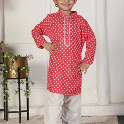 Cutiekins Boys Polka Dot Printed Kurta with Pyjama-picture-7