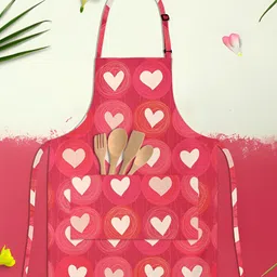 ArtzFolio Kids Red & White Printed Cotton Aprons-19