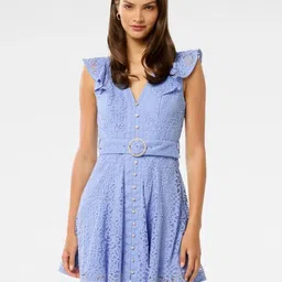 Forever New Women Solid Self Design A-Line Dress with Belt-image-60