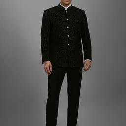 Louis Philippe Printed Long Sleeves Two Piece Suit-50