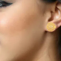 DIVASTRI Gold-Plated Floral Shaped Studs-20