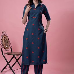 Sun Fashion And Lifestyle Women Printed Regular Kurta with Trousers-image-12