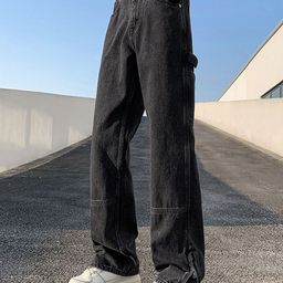 HERE&NOW Men Slash Knee Heavy Fade Jeans-image-117