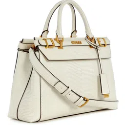 GUESS Snakeskin Textured Structured Handheld Bag image 2