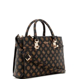 GUESS Brand Logo Print Structured Handheld Bag image 2