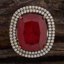 Kushal's Fashion Jewellery Ruby Victorian-Plated Party Zircon Finger Ring-13