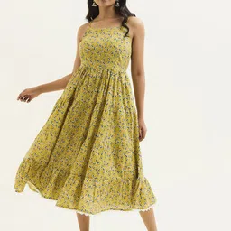 Jaipur Kurti Ethnic Motifs Print Fit & Flare Dress-image-9
