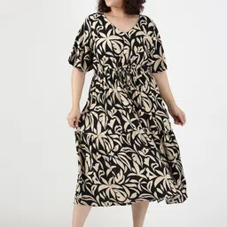 The Pink Moon Floral Print Bell Sleeve Satin Fit & Flare Maxi Dress-image-70