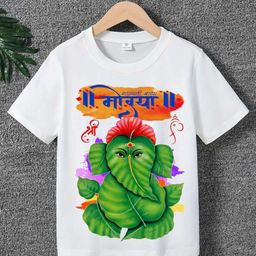 Printcomet Kids Printed Applique T-shirt-32
