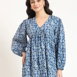 CORSICA Women Printed Puff Sleeve Cotton Top-image-76