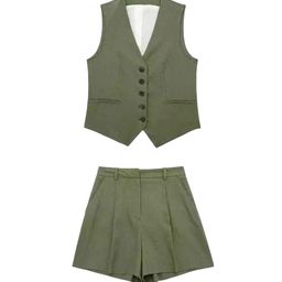 Alamode By Akanksha Green Carter Linen Co-Ord Set-image-8