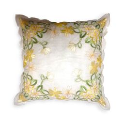 TANLOOMS Yellow & White Floral Embellished Square Cushion Covers-image-102