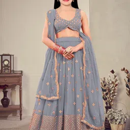 F Plus Fashion Net Semi-Stitched Lehenga Choli-image-49
