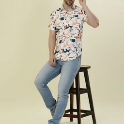 Albion By CnM Abstract Printed Spread Collar Original Cotton Relaxed Fit Shirt-image-78