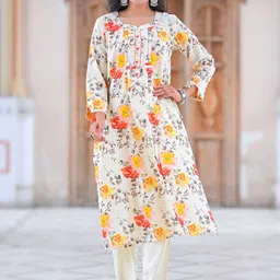YASH GALLERY Women Floral Printed Kurta with Trousers-picture-48