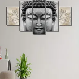 Myntra Elegant Homes Black & Grey 5 Piece Wood Religious Wall Paintings-image-58