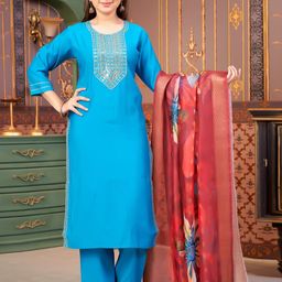 Muhuratam Girls Printed Kurta Set-image-96