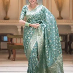 AMRUTKALA SAREES Woven Design Zari Banarasi Saree-16