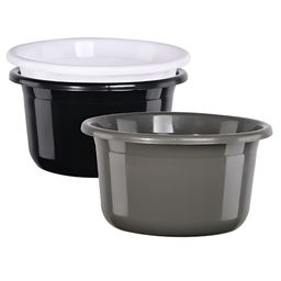 Aura Grey & Black 3 piece Solid Plastic Bath Accessories Set-image-94