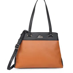 Lavie Brown Colourblocked Structured Shoulder Bag-46