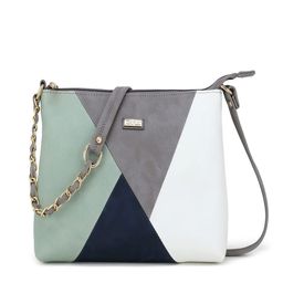 Exotic Grey Colourblocked PU Structured Sling Bag-9