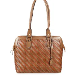 Metro Tan Brown Leather Structured Shoulder Bag-14