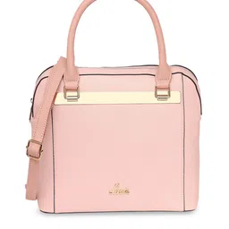 Lavie Pink Textured Structured Satchel-image-89
