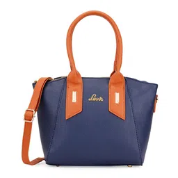 Lavie Navy Blue Colourblocked Structured Satchel-48