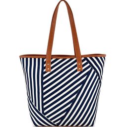 Mast & Harbour Striped Oversized Shoulder Bag-19