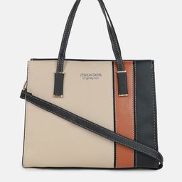 HAUTE SAUCE by Campus Sutra Colourblocked PU Structured Handheld Bag-picture-44