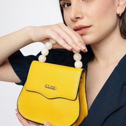 KLEIO Pearl Beaded Top Handle Mini Sling Hand Bag-12