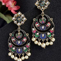PANASH Black Gold-Plated Handcrafted Chandbalis-image-24