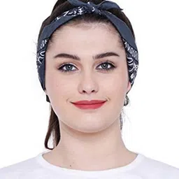 Aadikart Grey Printed Cotton Headband-image-31