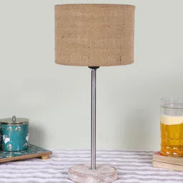 Devansh Beige Cylinder Wooden Table Lamp-17