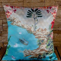 homewards Blue & Green 5 Pieces Quirky Satin Square Cushion Covers-20