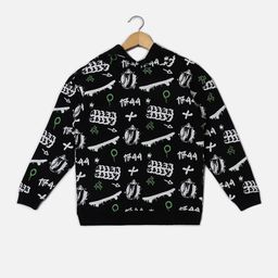 Allen Solly Junior Boys Conversational Printed Hooded Sweatshirt-picture-42