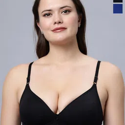 Eden Women Pack Of 2 Cotton Medium Coverage Non Padded T-shirt Bra-picture-45