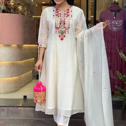 Siya Fashion Women Embroidered Regular Kurta with Trousers & With Dupatta-picture-49
