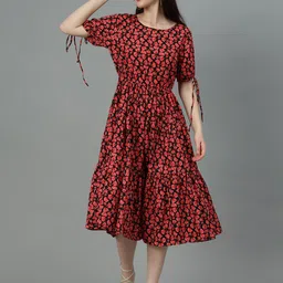 Stylecast X Kotty Women Print Fit & Flare Midi Dress-image-54