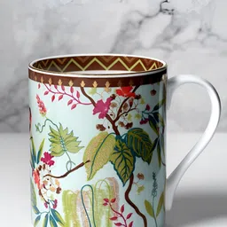 India Circus Swing Green & Pink 2 Pieces 22K Gold Plating Ceramic Mugs 350ml-46