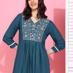 DSK STUDIO Women Ethnic Motifs Embroidered Kurti-image-0