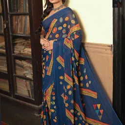 Anouk Rustic Floral Poly Georgette Saree-6