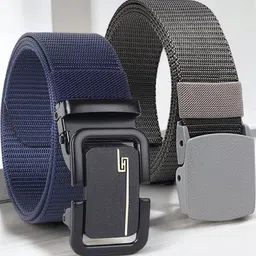 Metronaut Men Pack of 2 Fabric Belt-picture-0